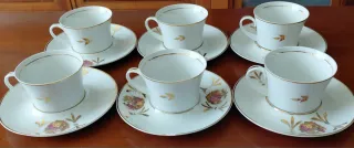 Juego 6 tazas de té/chocolate porcelana Bidasoa.