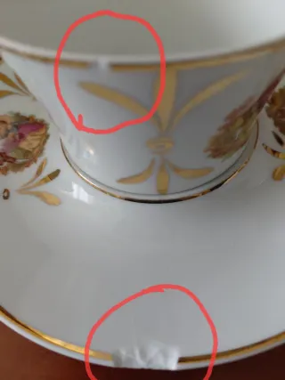 Juego 6 tazas de té/chocolate porcelana Bidasoa.