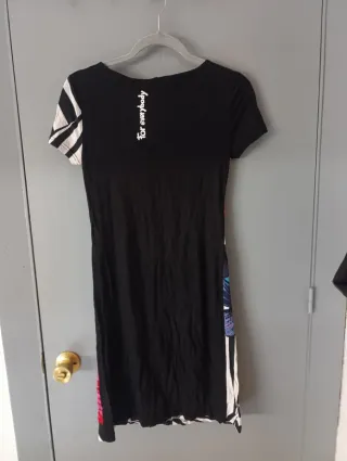 Vestido estampado floral y rayas Desigual