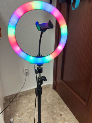 Aro de luz LED con trípode y soporte móvil