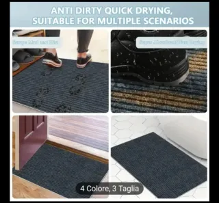 3 Tappetini Grigio 50x80 cm