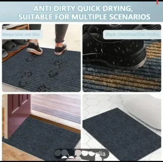 3 Tappetini Grigio 50x80 cm