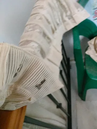 Pareja visillos cortinas antiguas encaje 1920