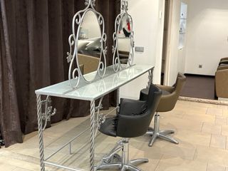 Tocador 4 puestos metal y cristal