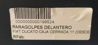 FIAT DUCATO CAJA CERRADA 11 (DESDE 03.02) 2,0 JTD Dynamic  Batalla 2850 PARAGOLPES DELANTERO