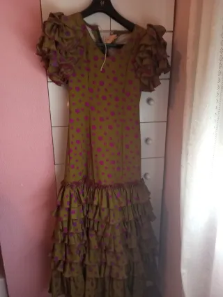 Traje Sevillanas Verde y Morado talla 40