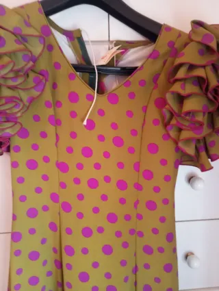 Traje Sevillanas Verde y Morado talla 40