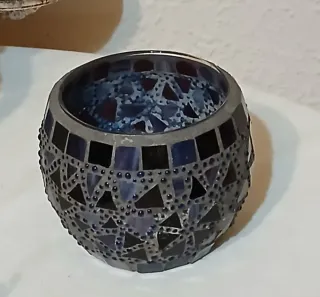 Candelabro de cristal y metal