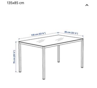 Mesa de comedor moderna cristal y metal