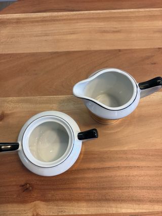 Azucarero y lechera antiguos dorados