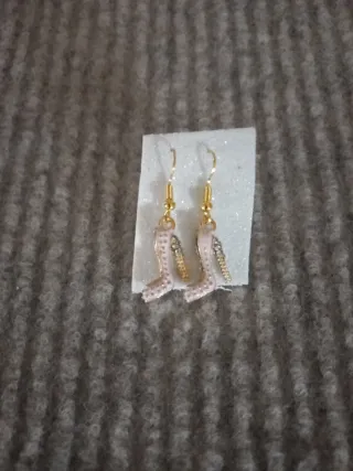 Pendientes tacón brillante oro rosa