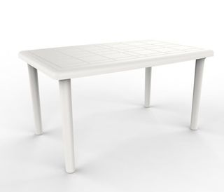 Mesa blanca de plástico - 90 x 140 cm