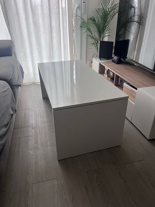 Mesa auxiliar elevable blanca