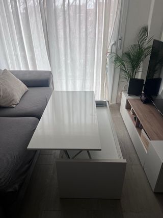 Mesa auxiliar elevable blanca