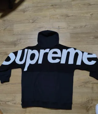 Sudadera Supreme Negra Logo Grande