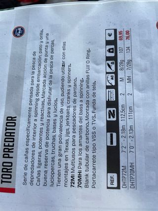 Caña Hart Toro Predator 72MH.