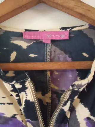 Vestido camisero cremallera estampado T. L