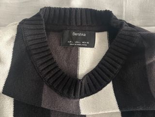 Jersey Bershka rayas negro, gris y blanco