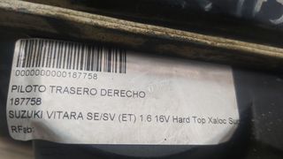 SUZUKI VITARA SE/SV (ET) 1.6 16V Hard Top Xaloc Superlujo PILOTO TRASERO DERECHO