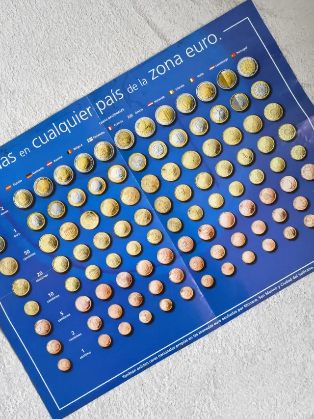 POSTER MONEDAS EURO 12 PAISES BANCO DE ESPAÑA 2002