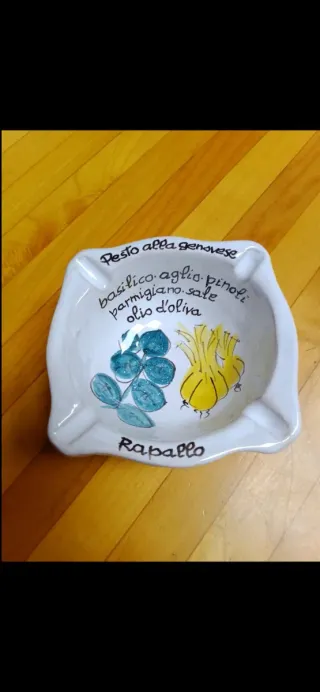 Posacenere in ceramica decorato Rapallo