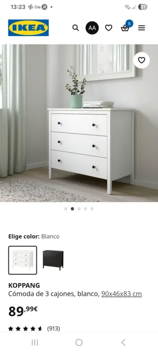 Cómoda Koppang Ikea Blanca