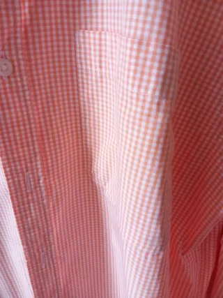 Camisa Cortefiel L naranja cuadros