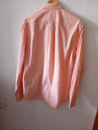 Camisa Cortefiel L naranja cuadros