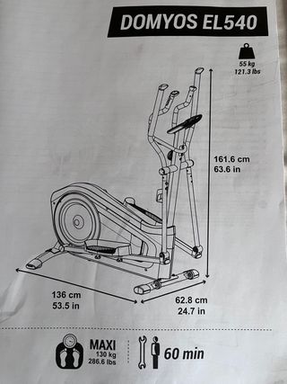 Elíptica Domyos EL540 + alfombrilla