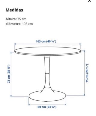 Mesa redonda Ikea DOCKSTA blanca