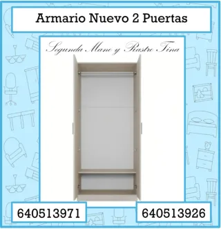 Armario Ropero Clóset NUEVO 2 Puertas 640513971