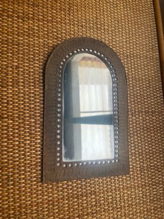 Espejo antiguo metal dorado