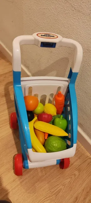 Carrito de la compra infantil azul
