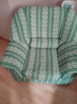 Sillón individual a rayas verdes