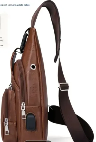 Borsa tracolla uomo marrone vintage