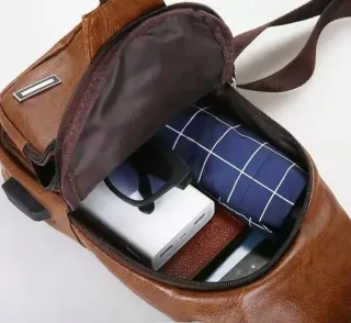 Borsa tracolla uomo marrone vintage