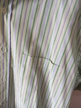 Camisa L rayas verdes