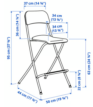 2 Taburetes altos plegables Franklin Ikea blanco