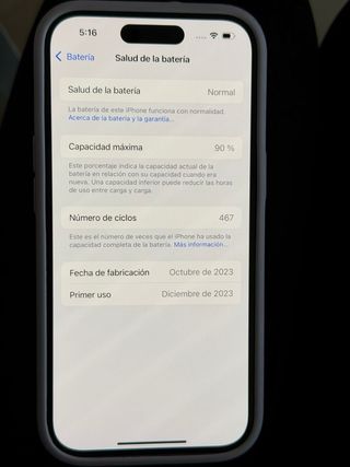 Iphone 15 90% de bateria