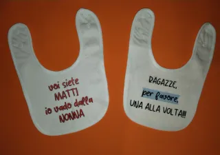 Bavaglini bimbi con scritte divertenti