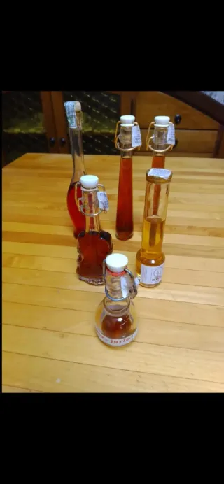 Set 6 bottigliette vetro nuove
