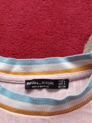 Camiseta manga corta rosa