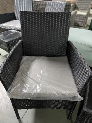 Conjunto terraza ratán 2 sillas y mesa