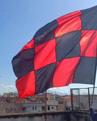 Bandiera scacchi 280x210 Milan Rossonera cucita