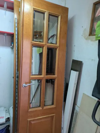 Puerta doble hoja y simple madera