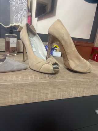 Zapatos Franjul Tacón Gris/Plata