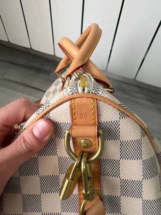 Speedy 30 Louis Vuitton in tela Damier Azur