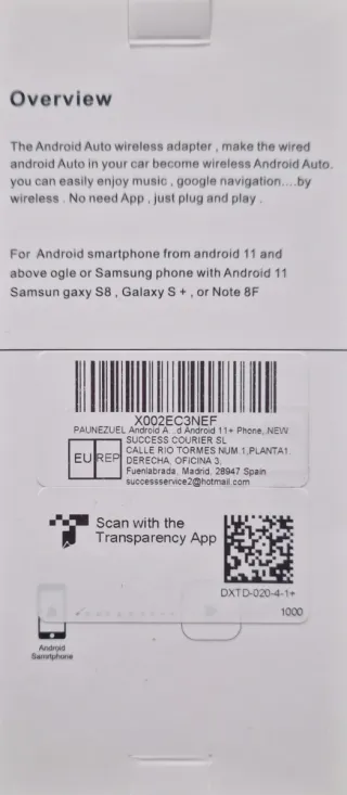 Adaptador Android Auto Inalámbrico