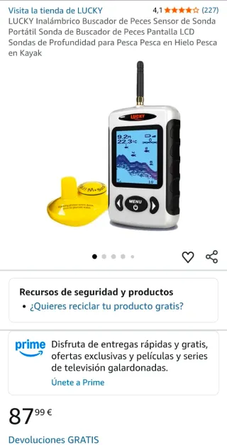 LUCKY Buscador de Peces Inalámbrico - Sonda Pesca