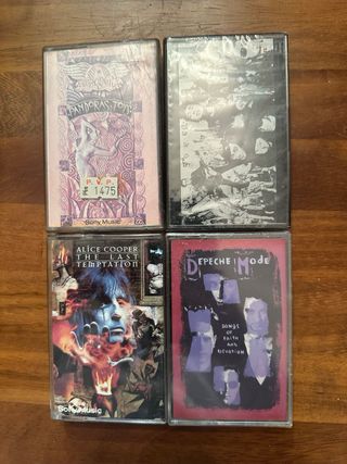 4 Casetes Rock/Pop: Alice Cooper, Depeche Mode,